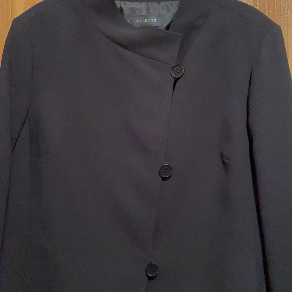 Talbots Asymmetrical Button Jacket Euc 18 - image 2